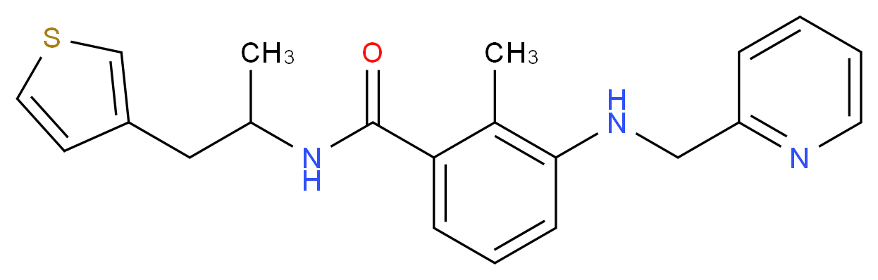 2-methyl-N-[1-methyl-2-(3-thienyl)ethyl]-3-[(pyridin-2-ylmethyl)amino]benzamide_Molecular_structure_CAS_)