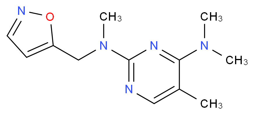 N~2~-(isoxazol-5-ylmethyl)-N~2~,N~4~,N~4~,5-tetramethylpyrimidine-2,4-diamine_Molecular_structure_CAS_)