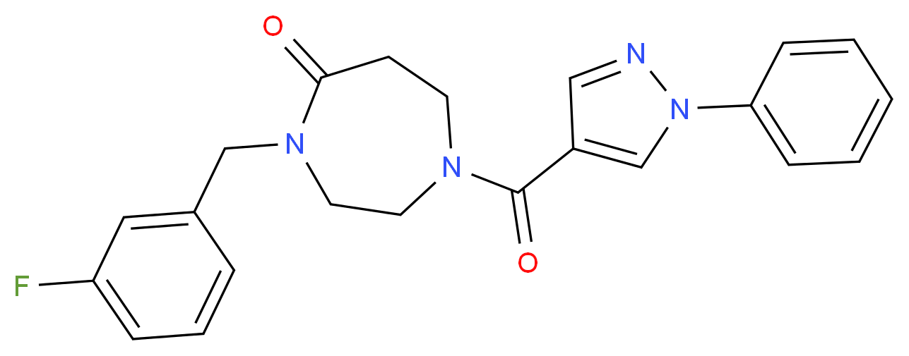 4-(3-fluorobenzyl)-1-[(1-phenyl-1H-pyrazol-4-yl)carbonyl]-1,4-diazepan-5-one_Molecular_structure_CAS_)