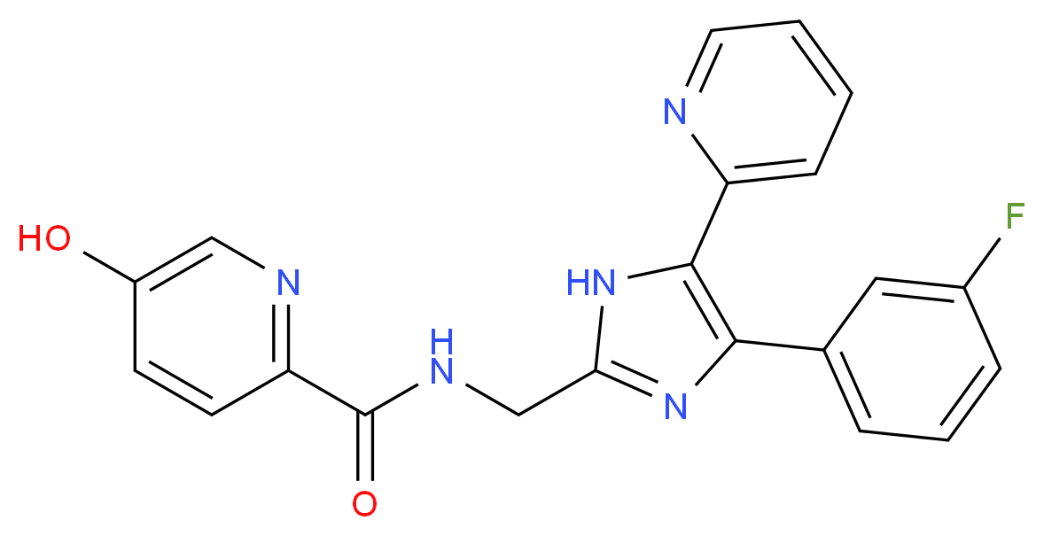 N-{[4-(3-fluorophenyl)-5-pyridin-2-yl-1H-imidazol-2-yl]methyl}-5-hydroxypyridine-2-carboxamide_Molecular_structure_CAS_)