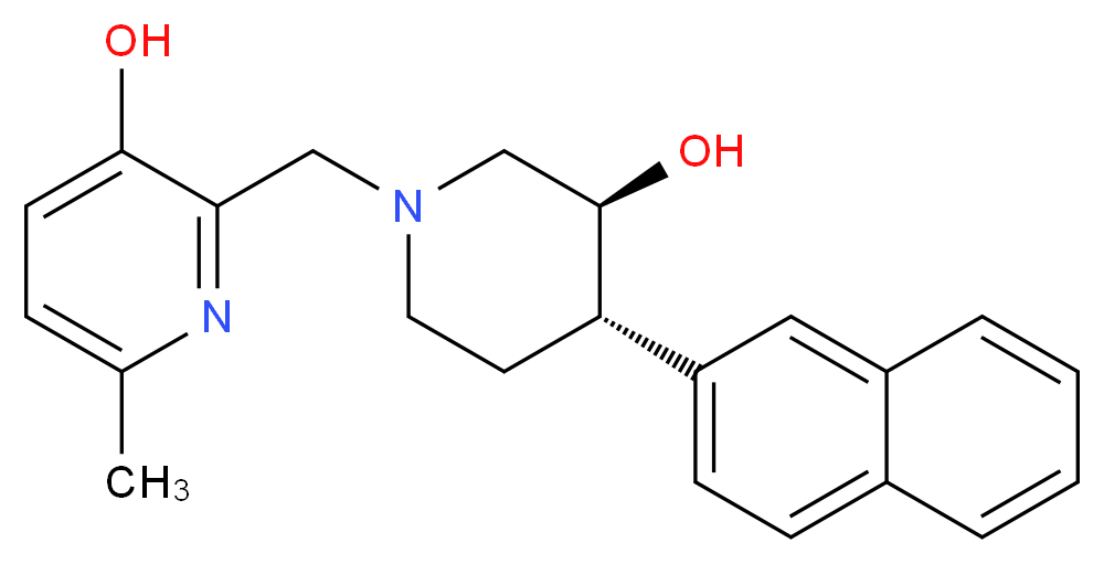 2-{[(3S*,4S*)-3-hydroxy-4-(2-naphthyl)piperidin-1-yl]methyl}-6-methylpyridin-3-ol_Molecular_structure_CAS_)