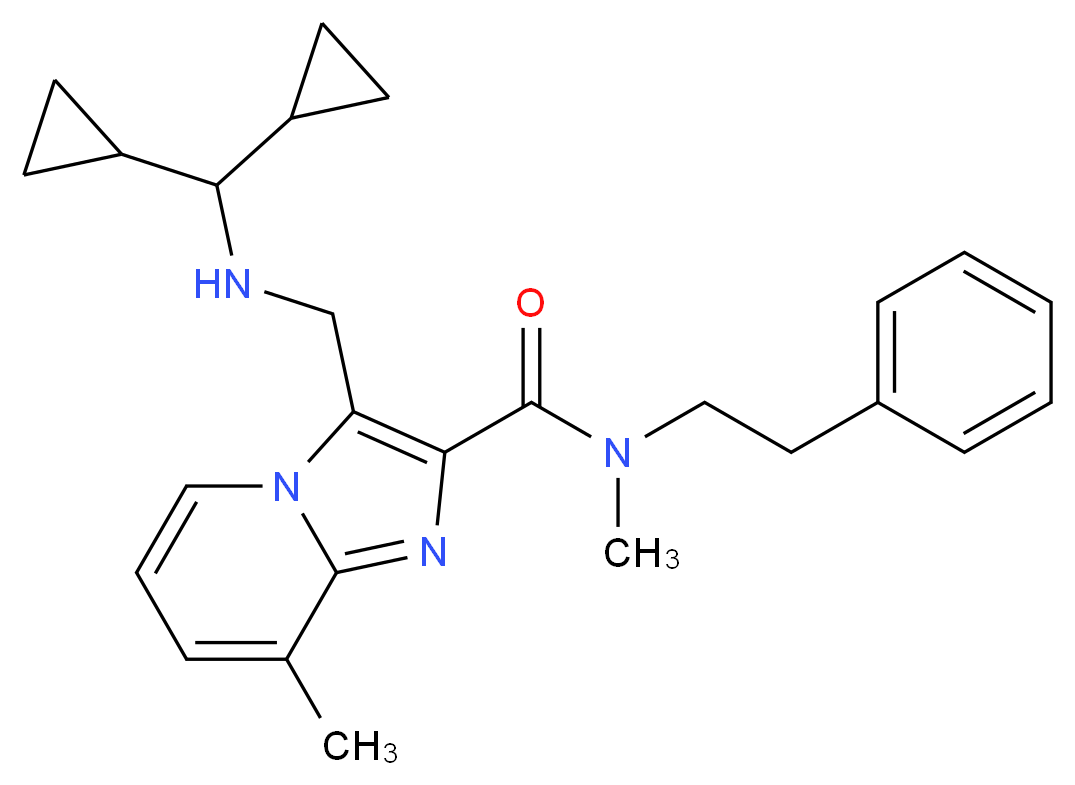 3-{[(dicyclopropylmethyl)amino]methyl}-N,8-dimethyl-N-(2-phenylethyl)imidazo[1,2-a]pyridine-2-carboxamide_Molecular_structure_CAS_)