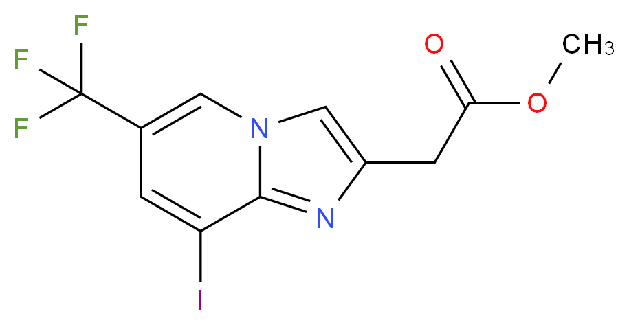 Methyl 2-[8-iodo-6-(trifluoromethyl)imidazo-[1,2-a]pyridin-2-yl]acetate_Molecular_structure_CAS_)