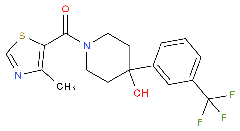 1-[(4-methyl-1,3-thiazol-5-yl)carbonyl]-4-[3-(trifluoromethyl)phenyl]-4-piperidinol_Molecular_structure_CAS_)