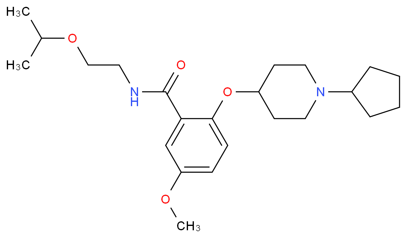 2-[(1-cyclopentyl-4-piperidinyl)oxy]-N-(2-isopropoxyethyl)-5-methoxybenzamide_Molecular_structure_CAS_)