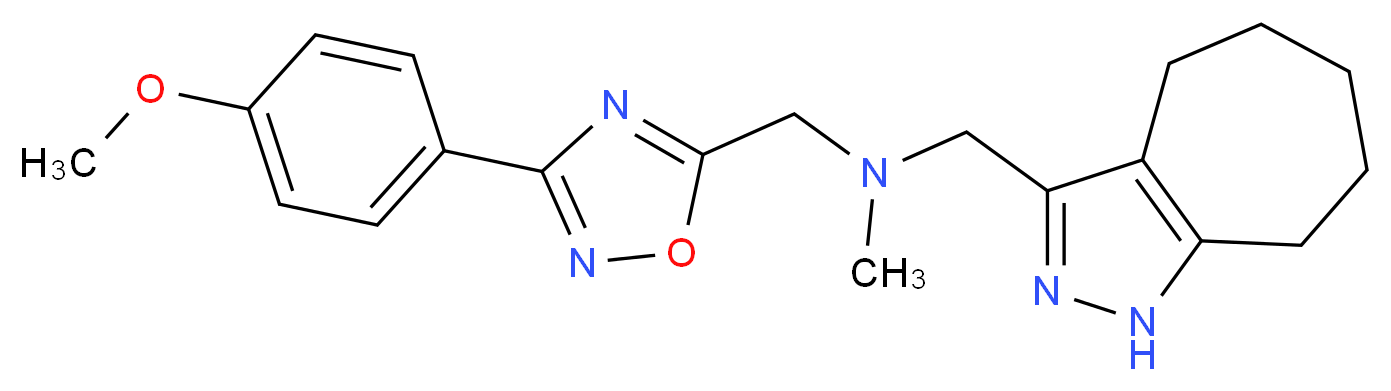 (1,4,5,6,7,8-hexahydrocyclohepta[c]pyrazol-3-ylmethyl){[3-(4-methoxyphenyl)-1,2,4-oxadiazol-5-yl]methyl}methylamine_Molecular_structure_CAS_)