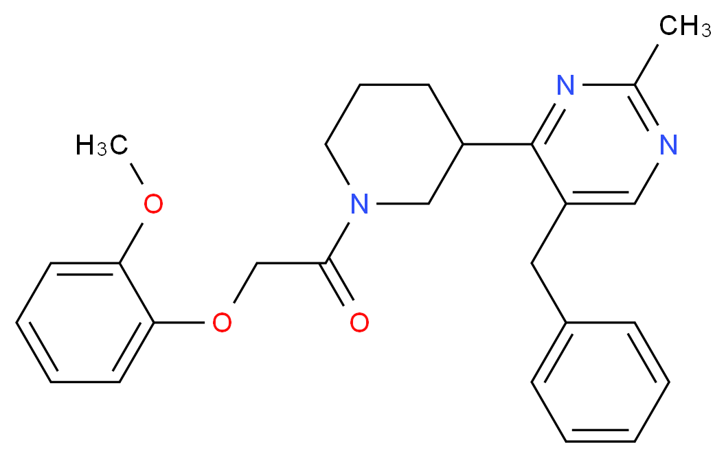 5-benzyl-4-{1-[(2-methoxyphenoxy)acetyl]-3-piperidinyl}-2-methylpyrimidine_Molecular_structure_CAS_)