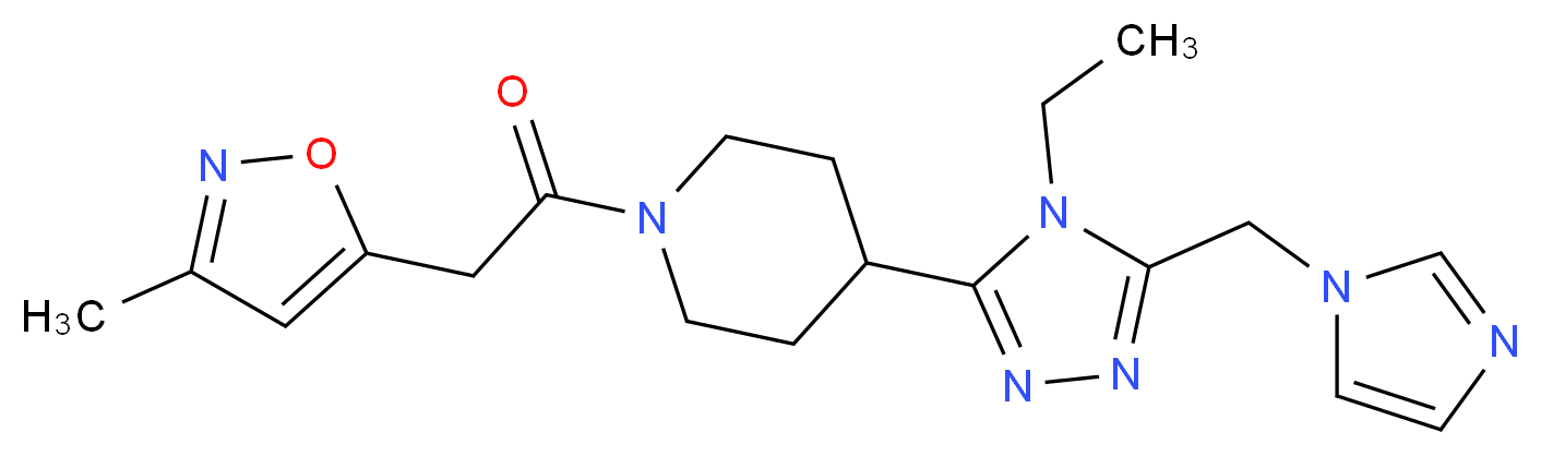 4-[4-ethyl-5-(1H-imidazol-1-ylmethyl)-4H-1,2,4-triazol-3-yl]-1-[(3-methylisoxazol-5-yl)acetyl]piperidine_Molecular_structure_CAS_)