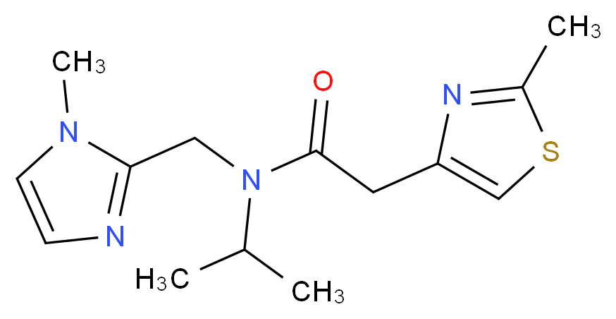 N-isopropyl-N-[(1-methyl-1H-imidazol-2-yl)methyl]-2-(2-methyl-1,3-thiazol-4-yl)acetamide_Molecular_structure_CAS_)