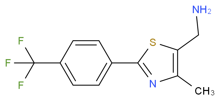 {4-Methyl-2-[4-(trifluoromethyl)phenyl]-1,3-thiazol-5-yl}methanamine_Molecular_structure_CAS_)