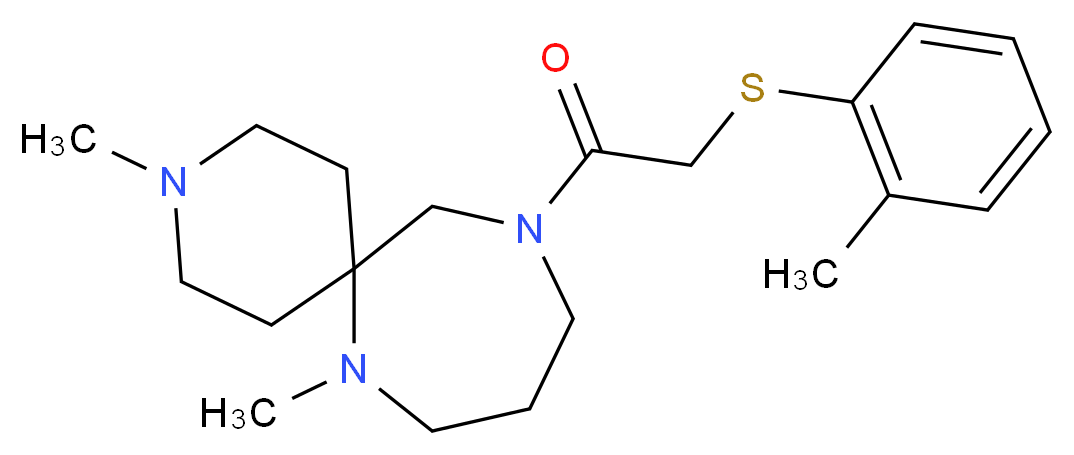 3,7-dimethyl-11-{[(2-methylphenyl)thio]acetyl}-3,7,11-triazaspiro[5.6]dodecane_Molecular_structure_CAS_)