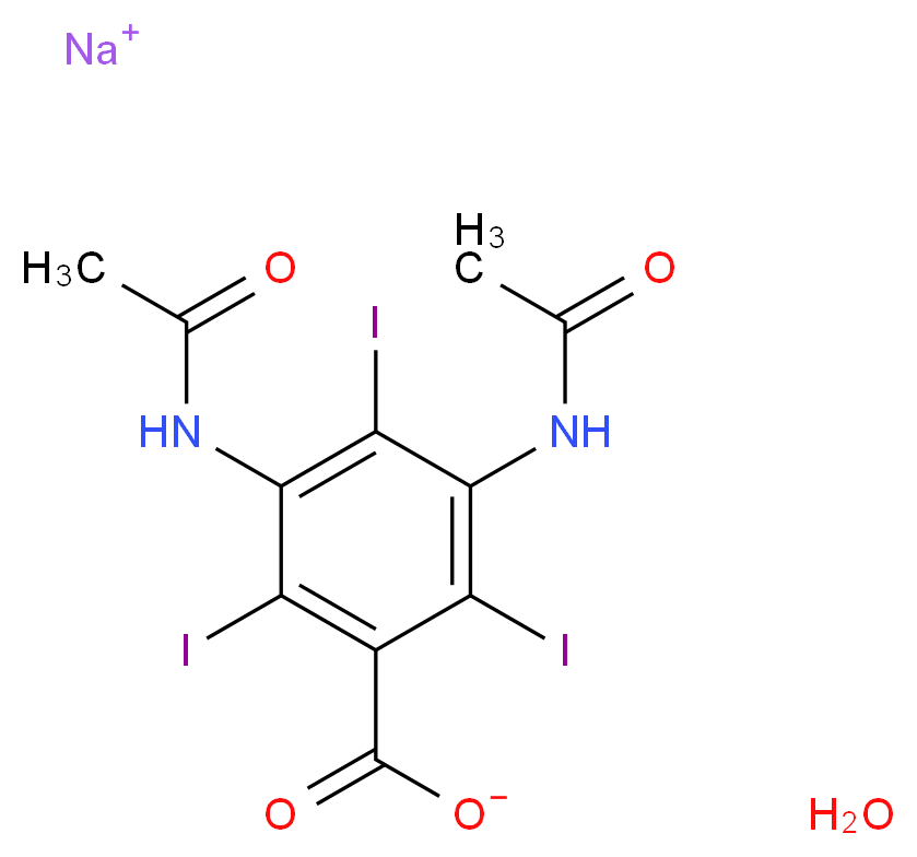 Sodium diatrizoate hydrate_Molecular_structure_CAS_737-31-5(anhydrous))