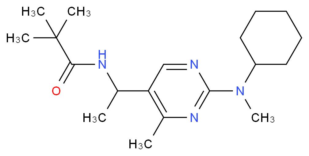 N-(1-{2-[cyclohexyl(methyl)amino]-4-methyl-5-pyrimidinyl}ethyl)-2,2-dimethylpropanamide_Molecular_structure_CAS_)
