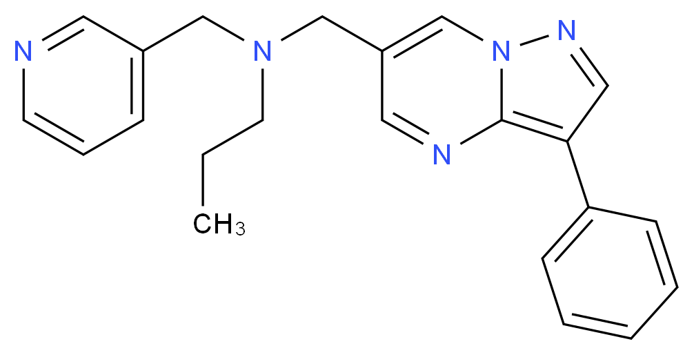 N-[(3-phenylpyrazolo[1,5-a]pyrimidin-6-yl)methyl]-N-(pyridin-3-ylmethyl)propan-1-amine_Molecular_structure_CAS_)
