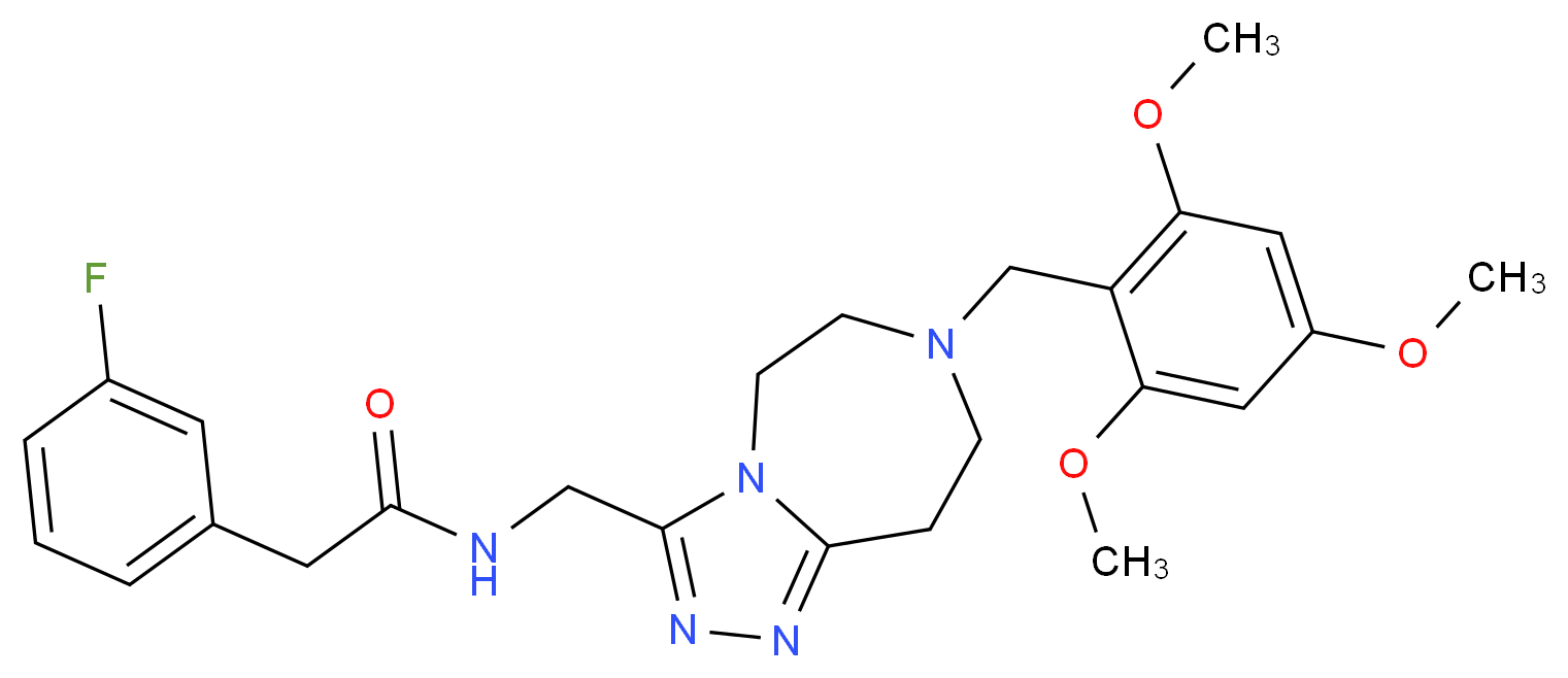 2-(3-fluorophenyl)-N-{[7-(2,4,6-trimethoxybenzyl)-6,7,8,9-tetrahydro-5H-[1,2,4]triazolo[4,3-d][1,4]diazepin-3-yl]methyl}acetamide_Molecular_structure_CAS_)