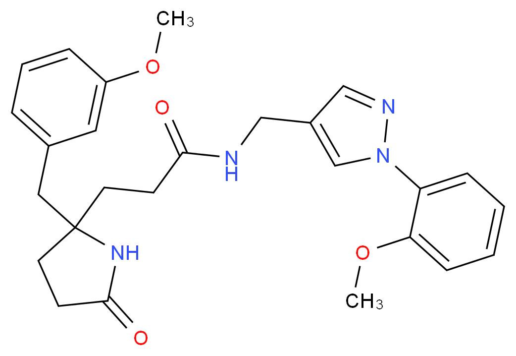 3-[2-(3-methoxybenzyl)-5-oxo-2-pyrrolidinyl]-N-{[1-(2-methoxyphenyl)-1H-pyrazol-4-yl]methyl}propanamide_Molecular_structure_CAS_)