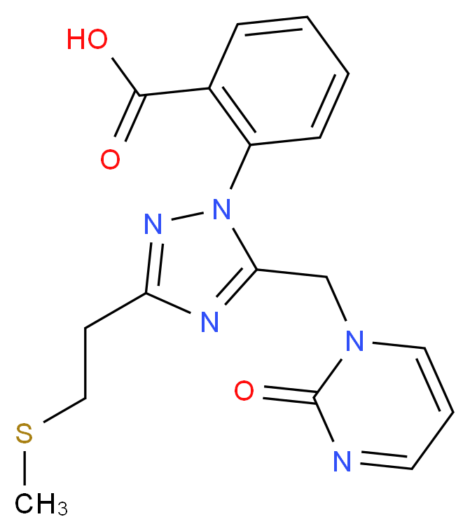2-{3-[2-(methylthio)ethyl]-5-[(2-oxopyrimidin-1(2H)-yl)methyl]-1H-1,2,4-triazol-1-yl}benzoic acid_Molecular_structure_CAS_)