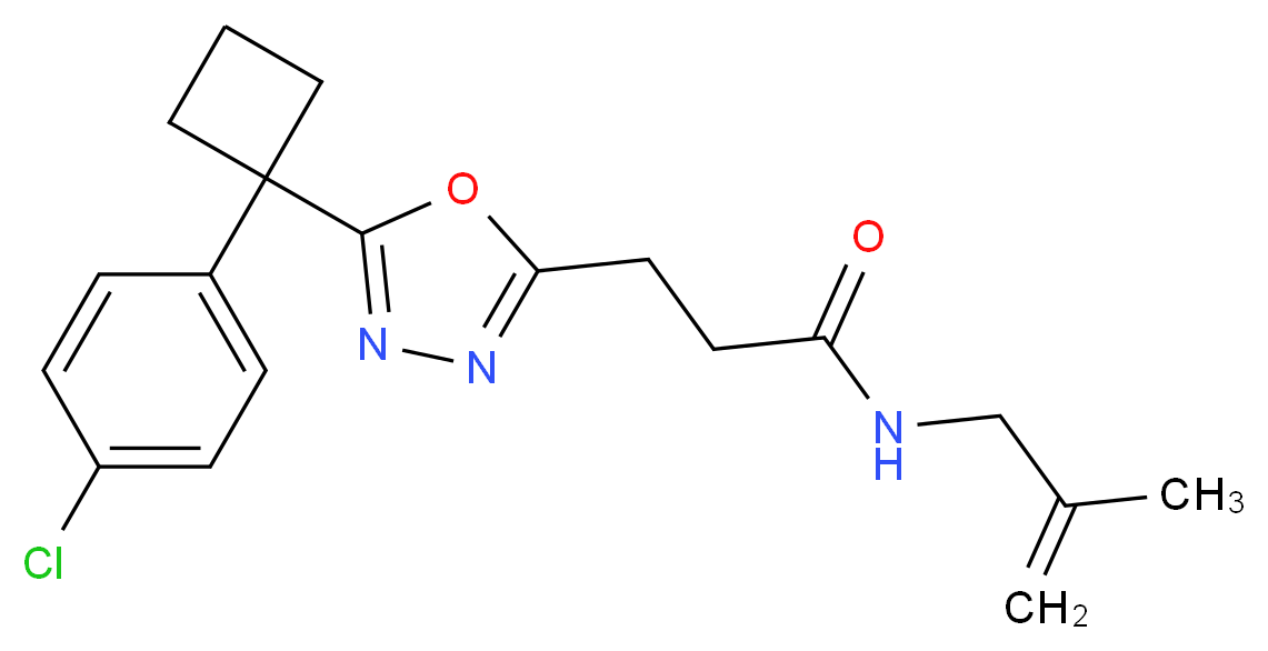 3-{5-[1-(4-chlorophenyl)cyclobutyl]-1,3,4-oxadiazol-2-yl}-N-(2-methyl-2-propen-1-yl)propanamide_Molecular_structure_CAS_)