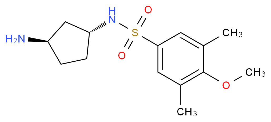 N-[(1R*,3R*)-3-aminocyclopentyl]-4-methoxy-3,5-dimethylbenzenesulfonamide_Molecular_structure_CAS_)