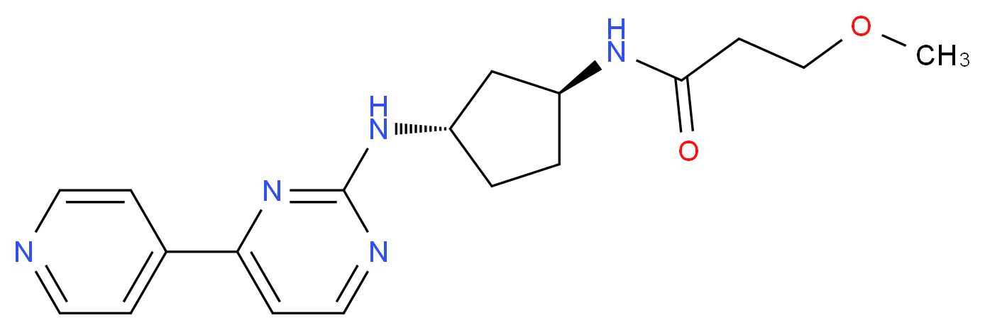 3-methoxy-N-((1S*,3S*)-3-{[4-(4-pyridinyl)-2-pyrimidinyl]amino}cyclopentyl)propanamide_Molecular_structure_CAS_)