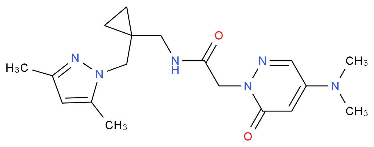 2-[4-(dimethylamino)-6-oxo-1(6H)-pyridazinyl]-N-({1-[(3,5-dimethyl-1H-pyrazol-1-yl)methyl]cyclopropyl}methyl)acetamide_Molecular_structure_CAS_)