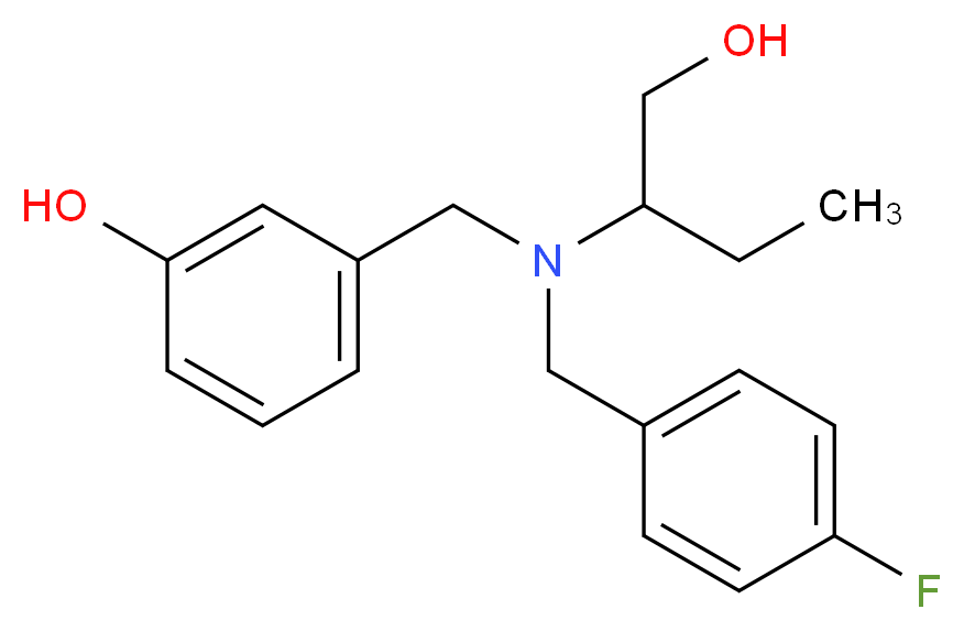 3-({(4-fluorobenzyl)[1-(hydroxymethyl)propyl]amino}methyl)phenol_Molecular_structure_CAS_)