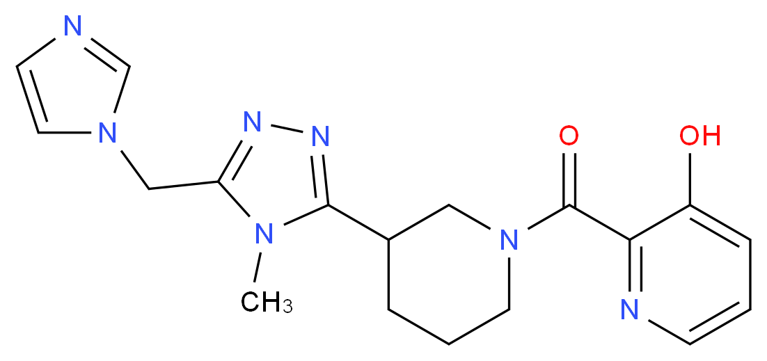 2-({3-[5-(1H-imidazol-1-ylmethyl)-4-methyl-4H-1,2,4-triazol-3-yl]piperidin-1-yl}carbonyl)pyridin-3-ol_Molecular_structure_CAS_)
