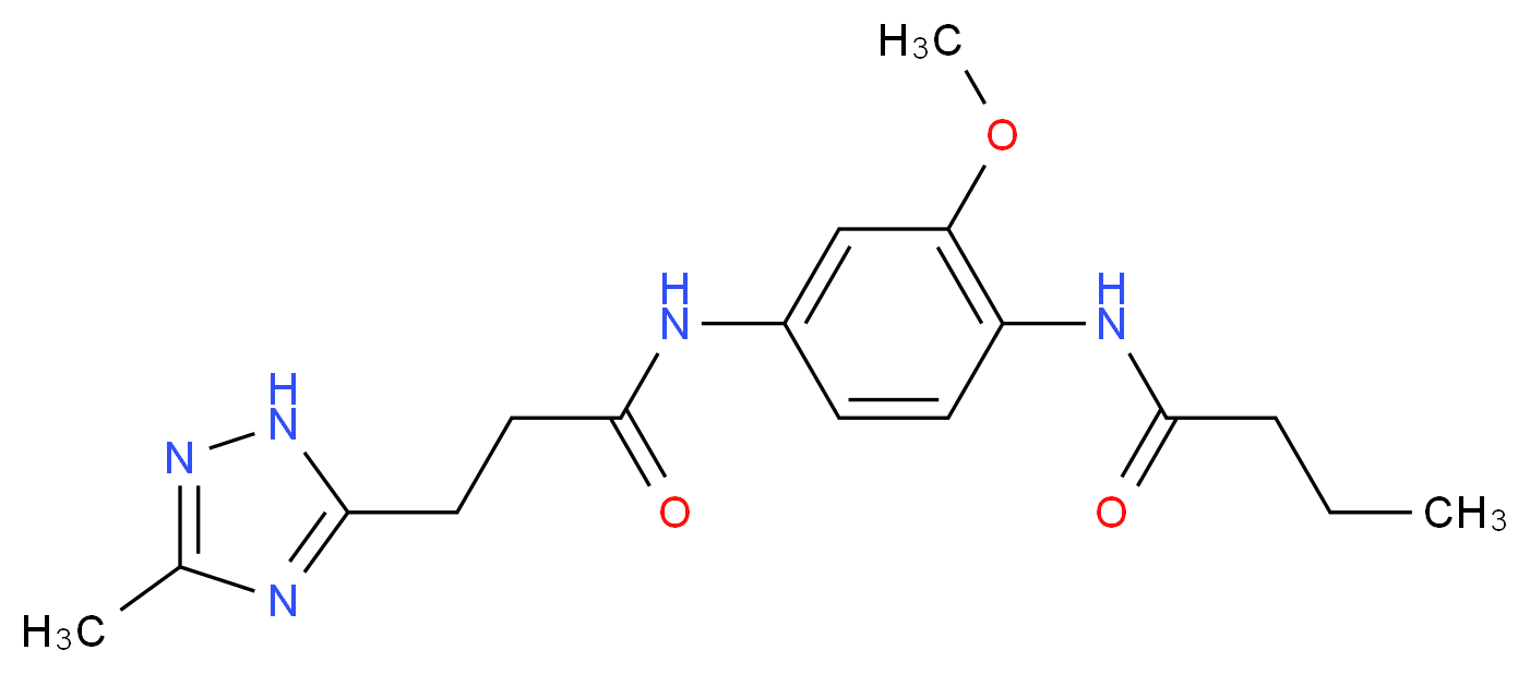 N-(2-methoxy-4-{[3-(3-methyl-1H-1,2,4-triazol-5-yl)propanoyl]amino}phenyl)butanamide_Molecular_structure_CAS_)
