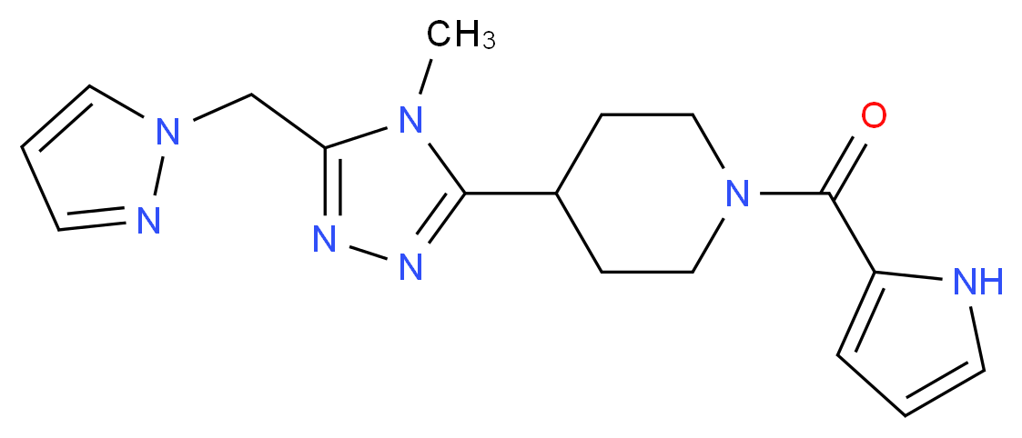 4-[4-methyl-5-(1H-pyrazol-1-ylmethyl)-4H-1,2,4-triazol-3-yl]-1-(1H-pyrrol-2-ylcarbonyl)piperidine_Molecular_structure_CAS_)