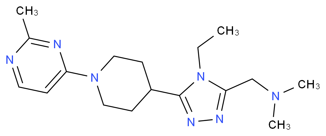 ({4-ethyl-5-[1-(2-methylpyrimidin-4-yl)piperidin-4-yl]-4H-1,2,4-triazol-3-yl}methyl)dimethylamine_Molecular_structure_CAS_)