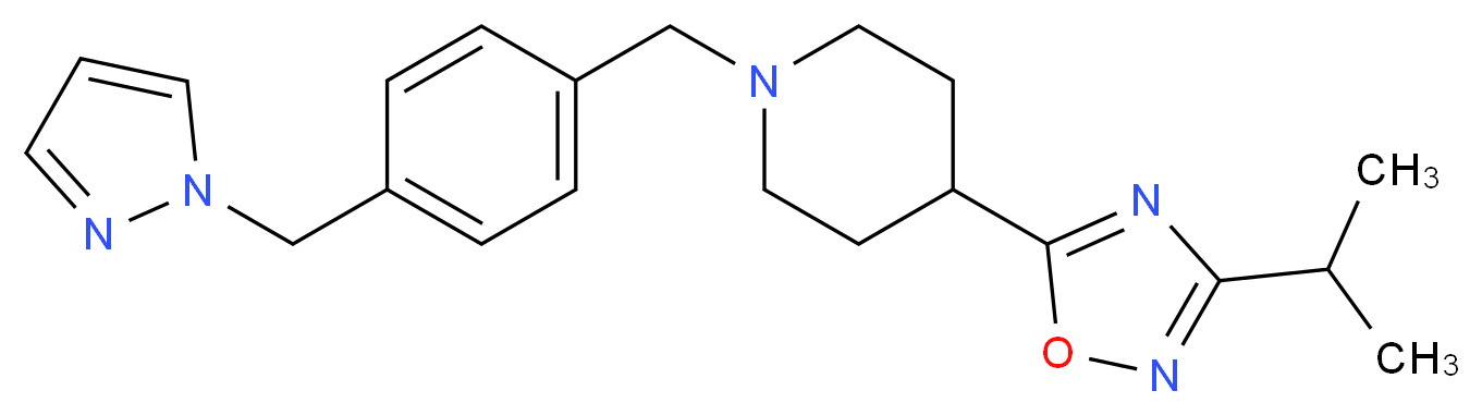4-(3-isopropyl-1,2,4-oxadiazol-5-yl)-1-[4-(1H-pyrazol-1-ylmethyl)benzyl]piperidine_Molecular_structure_CAS_)