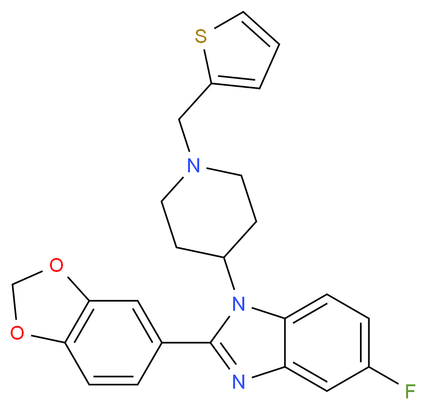 2-(1,3-benzodioxol-5-yl)-5-fluoro-1-[1-(2-thienylmethyl)-4-piperidinyl]-1H-benzimidazole_Molecular_structure_CAS_)