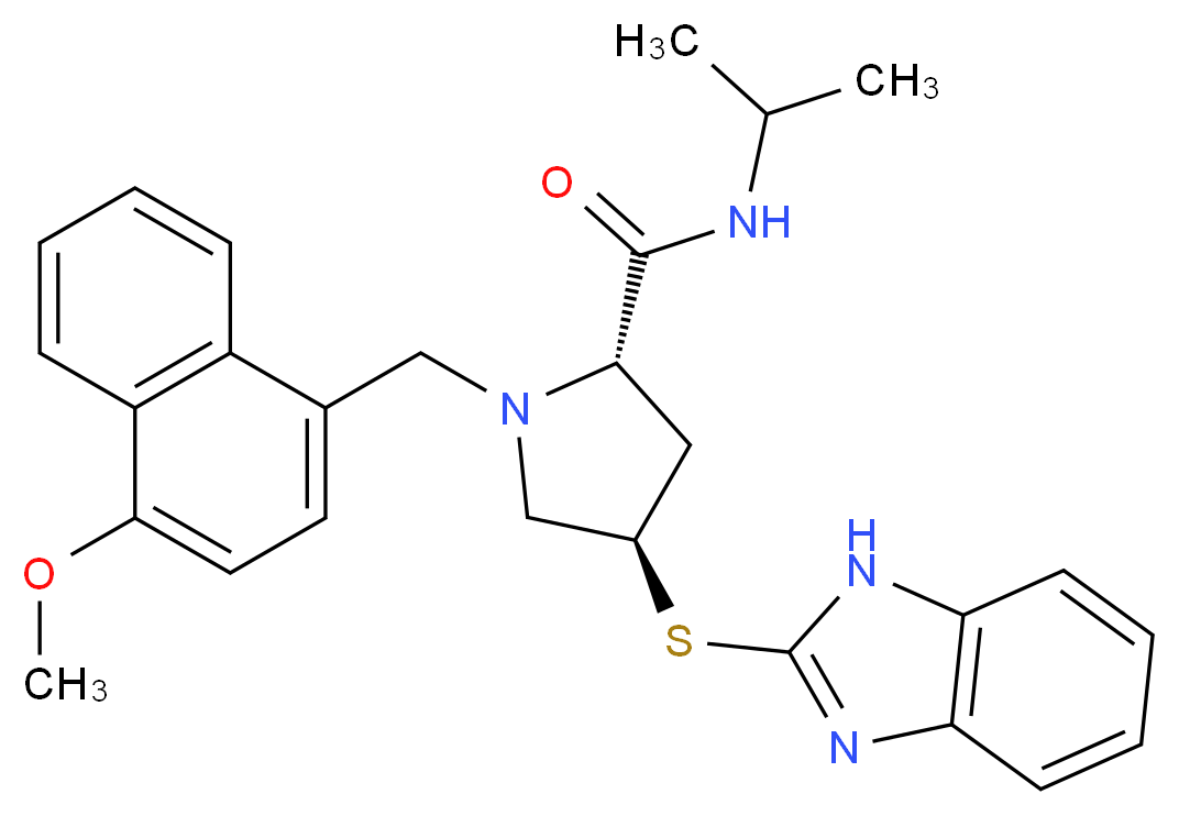 (4R)-4-(1H-benzimidazol-2-ylthio)-N-isopropyl-1-[(4-methoxy-1-naphthyl)methyl]-L-prolinamide_Molecular_structure_CAS_)