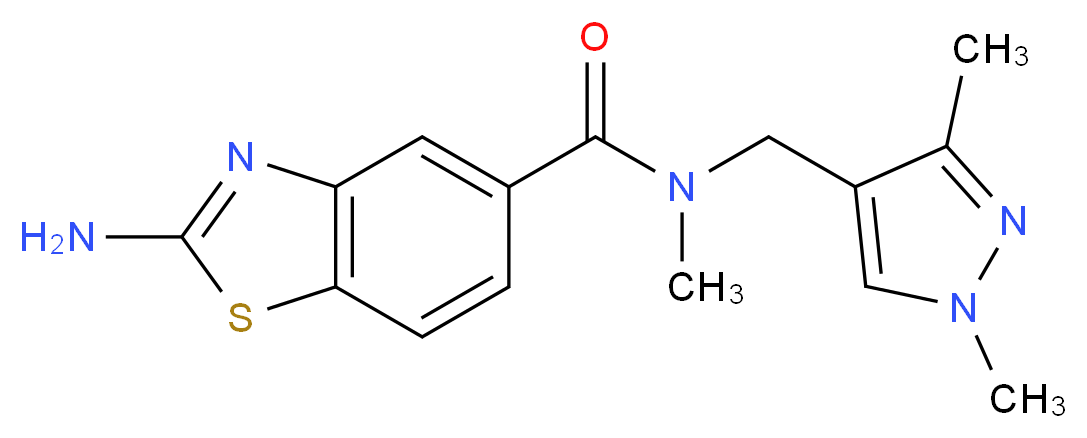 2-amino-N-[(1,3-dimethyl-1H-pyrazol-4-yl)methyl]-N-methyl-1,3-benzothiazole-5-carboxamide_Molecular_structure_CAS_)