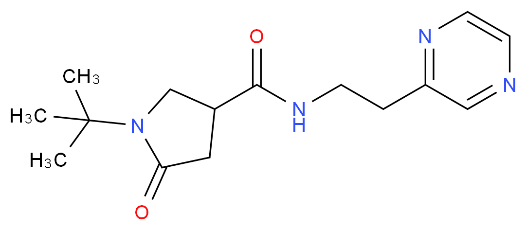 1-tert-butyl-5-oxo-N-[2-(2-pyrazinyl)ethyl]-3-pyrrolidinecarboxamide_Molecular_structure_CAS_)
