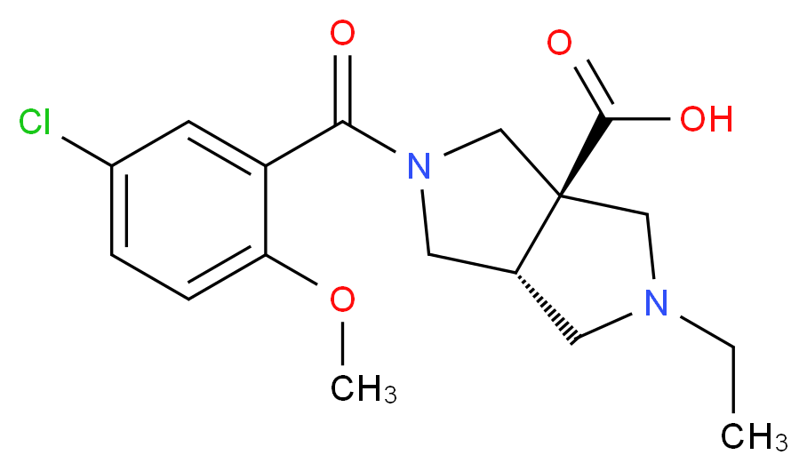 (3aR*,6aR*)-2-(5-chloro-2-methoxybenzoyl)-5-ethylhexahydropyrrolo[3,4-c]pyrrole-3a(1H)-carboxylic acid_Molecular_structure_CAS_)