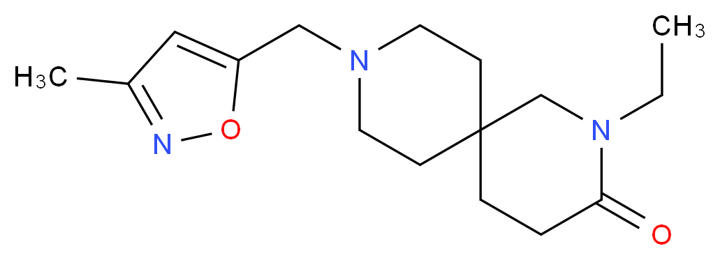 2-ethyl-9-[(3-methylisoxazol-5-yl)methyl]-2,9-diazaspiro[5.5]undecan-3-one_Molecular_structure_CAS_)