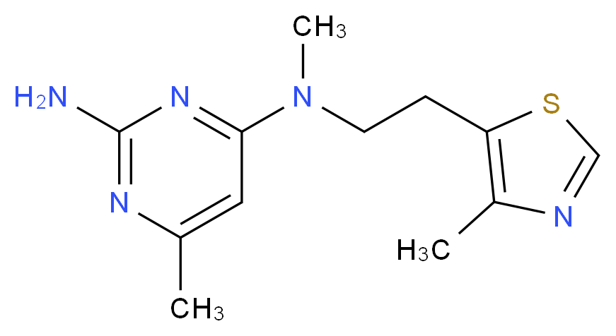 N~4~,6-dimethyl-N~4~-[2-(4-methyl-1,3-thiazol-5-yl)ethyl]pyrimidine-2,4-diamine_Molecular_structure_CAS_)