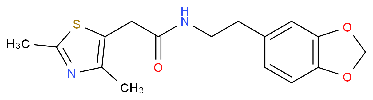 N-[2-(1,3-benzodioxol-5-yl)ethyl]-2-(2,4-dimethyl-1,3-thiazol-5-yl)acetamide_Molecular_structure_CAS_)