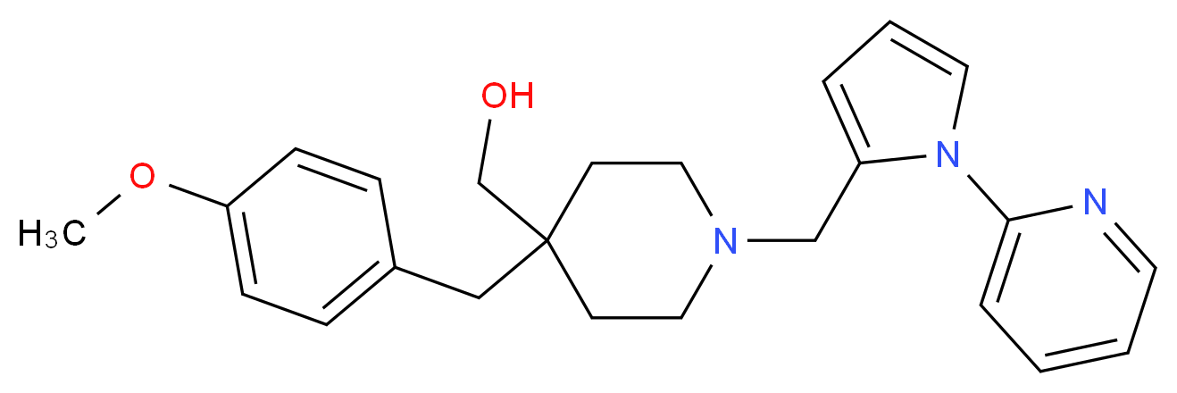 (4-(4-methoxybenzyl)-1-{[1-(2-pyridinyl)-1H-pyrrol-2-yl]methyl}-4-piperidinyl)methanol_Molecular_structure_CAS_)