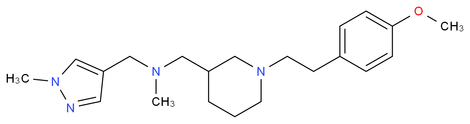 ({1-[2-(4-methoxyphenyl)ethyl]-3-piperidinyl}methyl)methyl[(1-methyl-1H-pyrazol-4-yl)methyl]amine_Molecular_structure_CAS_)