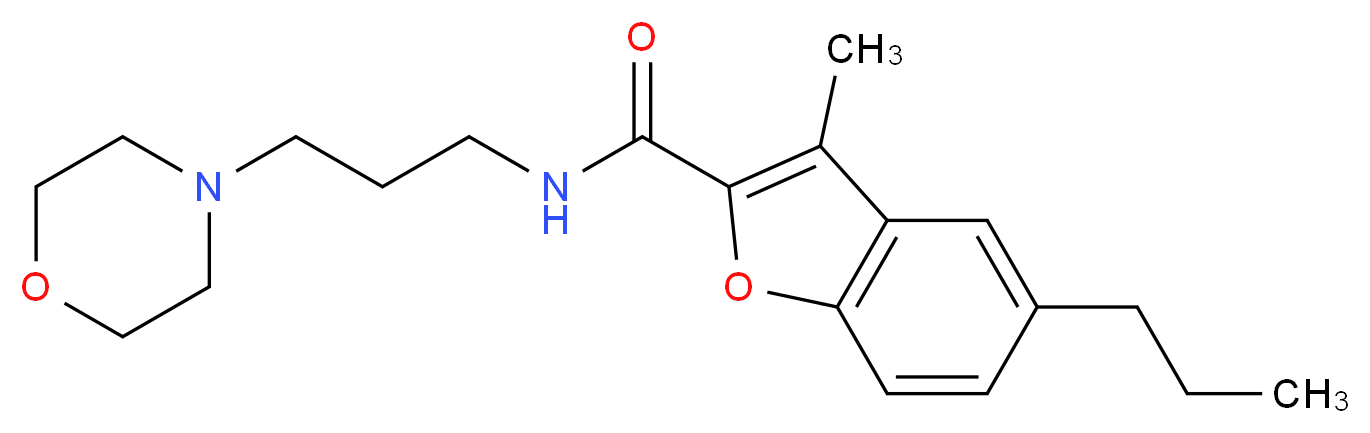 3-methyl-N-[3-(4-morpholinyl)propyl]-5-propyl-1-benzofuran-2-carboxamide_Molecular_structure_CAS_)