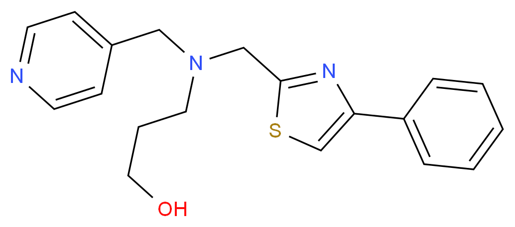 3-[[(4-phenyl-1,3-thiazol-2-yl)methyl](pyridin-4-ylmethyl)amino]propan-1-ol_Molecular_structure_CAS_)