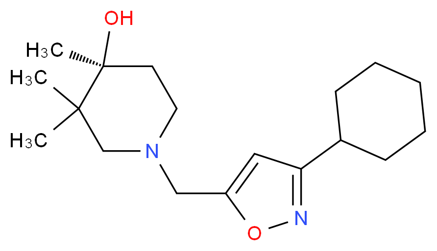 (4S*)-1-[(3-cyclohexylisoxazol-5-yl)methyl]-3,3,4-trimethylpiperidin-4-ol_Molecular_structure_CAS_)