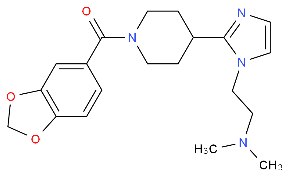 (2-{2-[1-(1,3-benzodioxol-5-ylcarbonyl)-4-piperidinyl]-1H-imidazol-1-yl}ethyl)dimethylamine_Molecular_structure_CAS_)