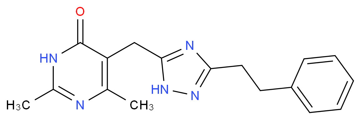 2,6-dimethyl-5-{[3-(2-phenylethyl)-1H-1,2,4-triazol-5-yl]methyl}pyrimidin-4(3H)-one_Molecular_structure_CAS_)