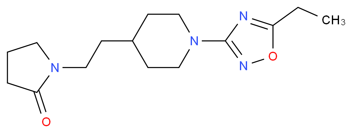 1-{2-[1-(5-ethyl-1,2,4-oxadiazol-3-yl)-4-piperidinyl]ethyl}-2-pyrrolidinone_Molecular_structure_CAS_)