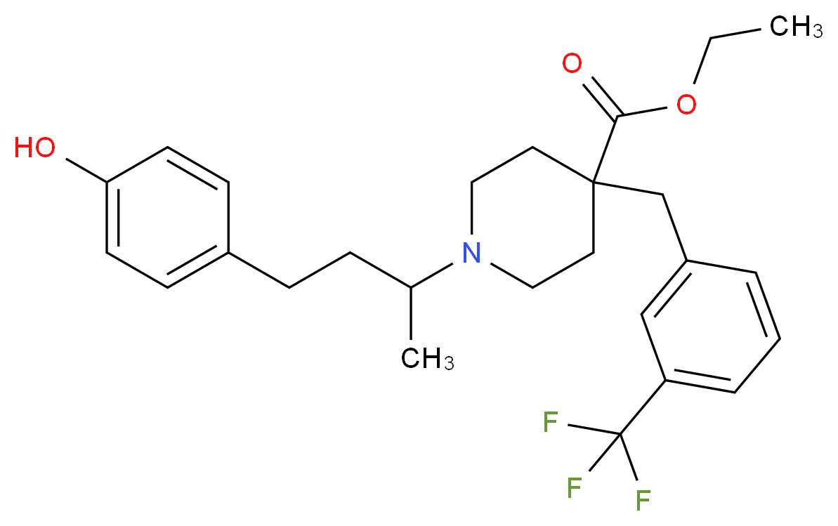 ethyl 1-[3-(4-hydroxyphenyl)-1-methylpropyl]-4-[3-(trifluoromethyl)benzyl]-4-piperidinecarboxylate_Molecular_structure_CAS_)