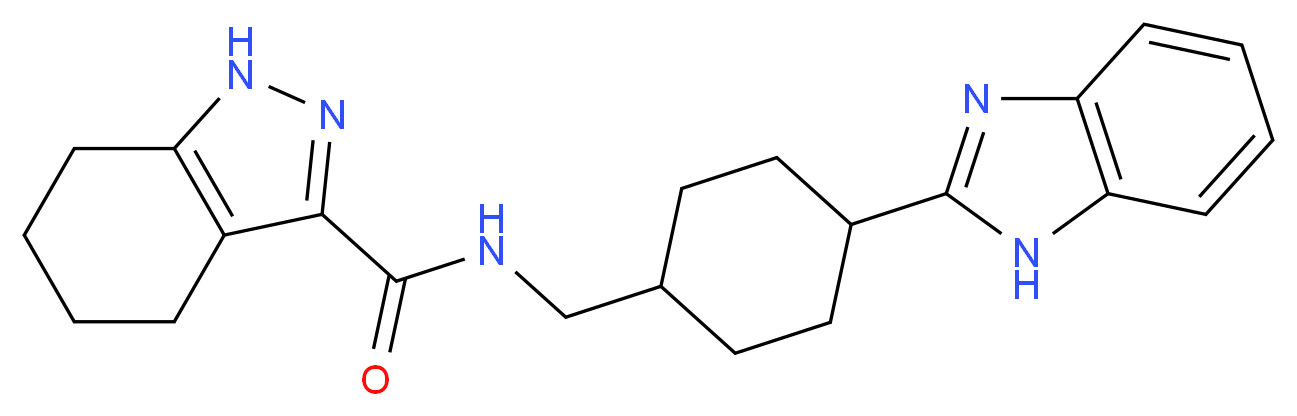 N-{[4-(1H-benzimidazol-2-yl)cyclohexyl]methyl}-4,5,6,7-tetrahydro-1H-indazole-3-carboxamide_Molecular_structure_CAS_)