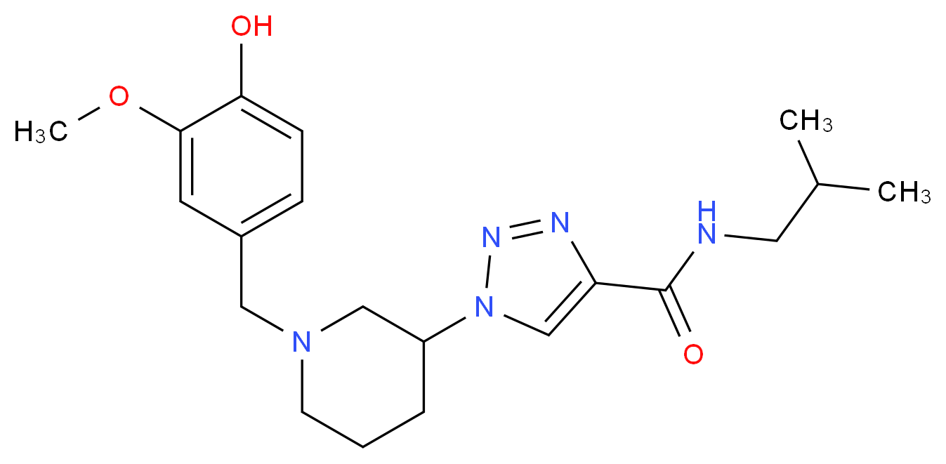 1-[1-(4-hydroxy-3-methoxybenzyl)-3-piperidinyl]-N-isobutyl-1H-1,2,3-triazole-4-carboxamide_Molecular_structure_CAS_)